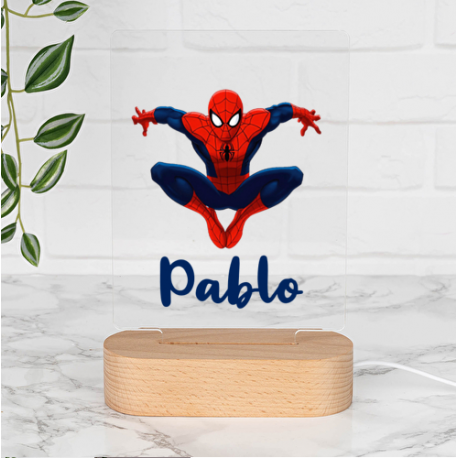 Lámparas 3D personalizadas con base de madera