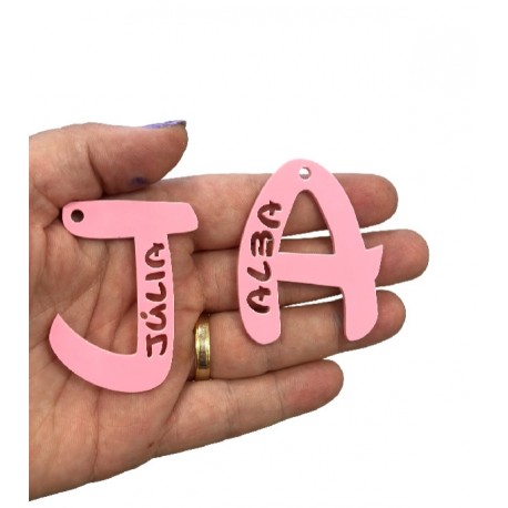 Inicial plexy grande 50 mm con nombre troquelado