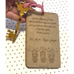 Llave magica y cuelgapuertas  Reyes Magos 14x8.5 cm