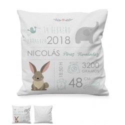 Cojín natalicio zorro