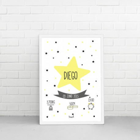 Lámina con marco oso verde