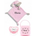 Pack de chupete, cajita y doudou