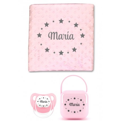 Pack de chupete, cajita y cadena