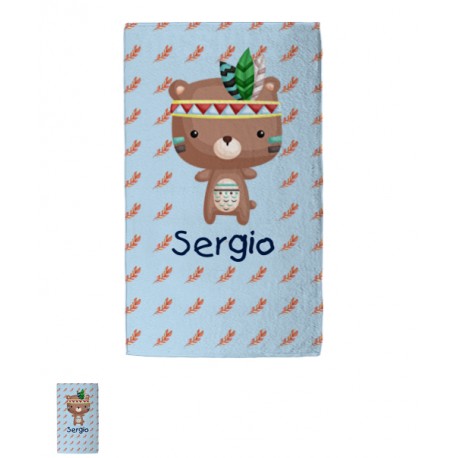 Toalla Algodón Oso Tribal 30x50