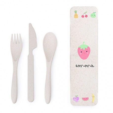 Estuche con cubertos bambú ecológico