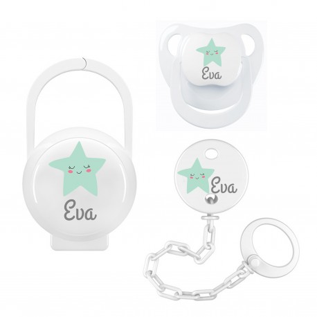 PACK CHUPETE, CAJA Y CADENA CORAZON ROSA